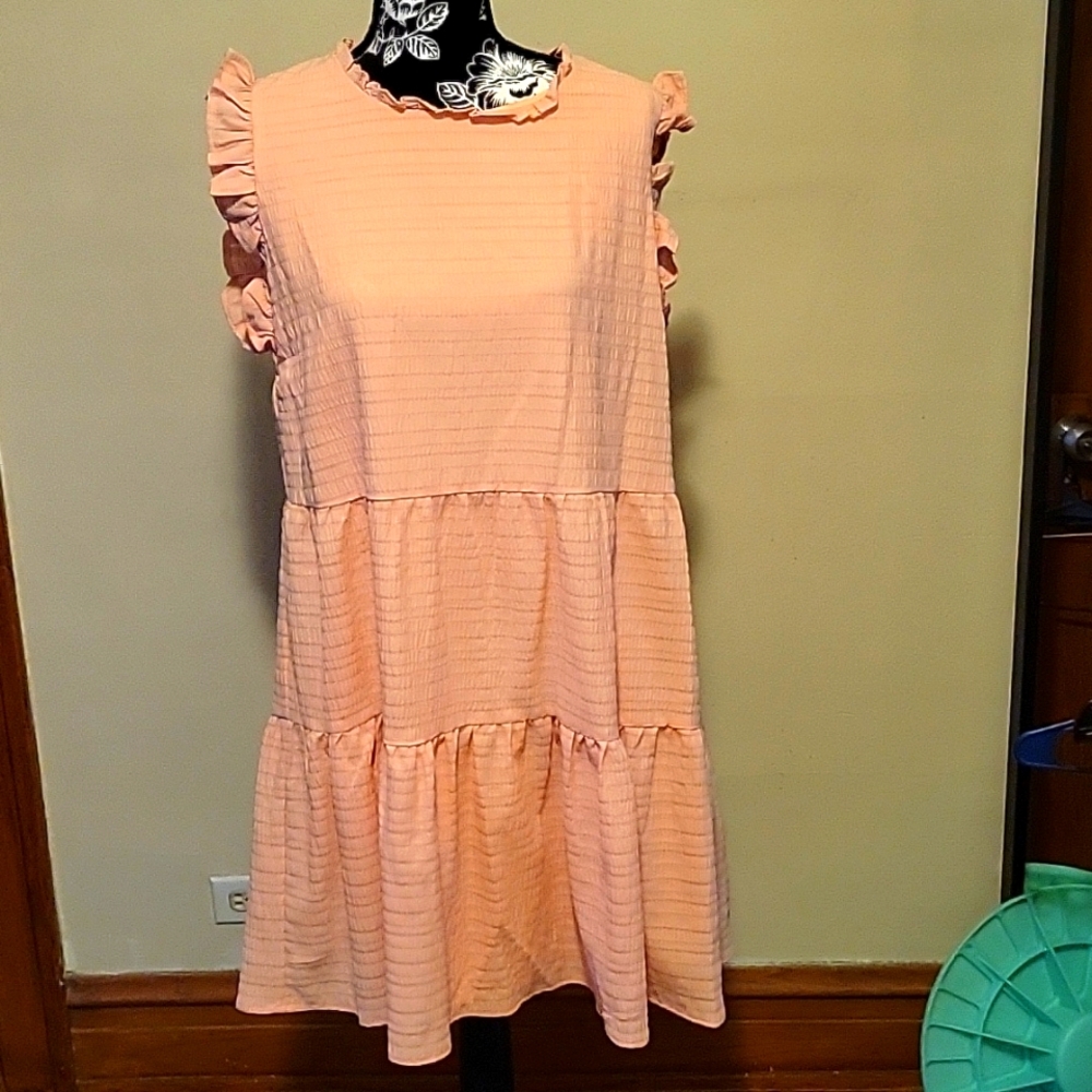 NWT womens peach babydoll dress